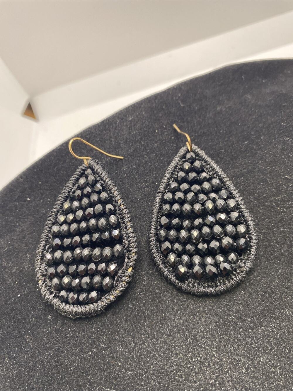 Womens Black Gothic Style Hoop Earrings